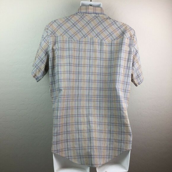 Vintage Levis Mens Western Pearl Snap Button Plaid Shirt Rockabilly Size Large - Picture 3 of 8